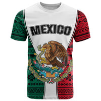 Personlised Mexico T Shirt Coat Of Arms With Mexican Aztec Pattern TS06 - Wonder Print Shop