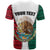 Personlised Mexico T Shirt Coat Of Arms With Mexican Aztec Pattern TS06 - Wonder Print Shop