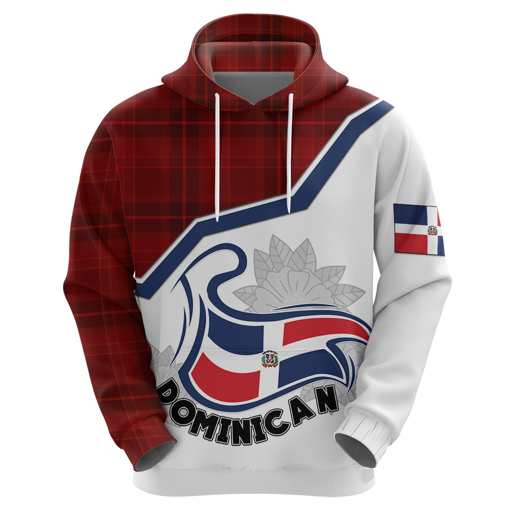 Dominican Republic Hoodie Dominicana Plaid Pattern Mix Coat Of Arms TS06 - Wonder Print Shop