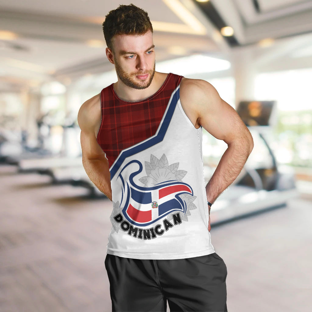 dominican-republic-men-tank-top-dominicana-plaid-pattern-mix-coat-of-arms