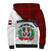 Dominican Republic Sherpa Hoodie Dominicana Plaid Pattern Mix Coat Of Arms TS06 - Wonder Print Shop