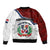 Dominican Republic Sleeve Zip Bomber Jacket Dominicana Plaid Pattern Mix Coat Of Arms TS06 - Wonder Print Shop