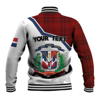 Personlised Dominican Republic Baseball Jacket Dominicana Plaid Pattern Mix Coat Of Arms TS06 - Wonder Print Shop