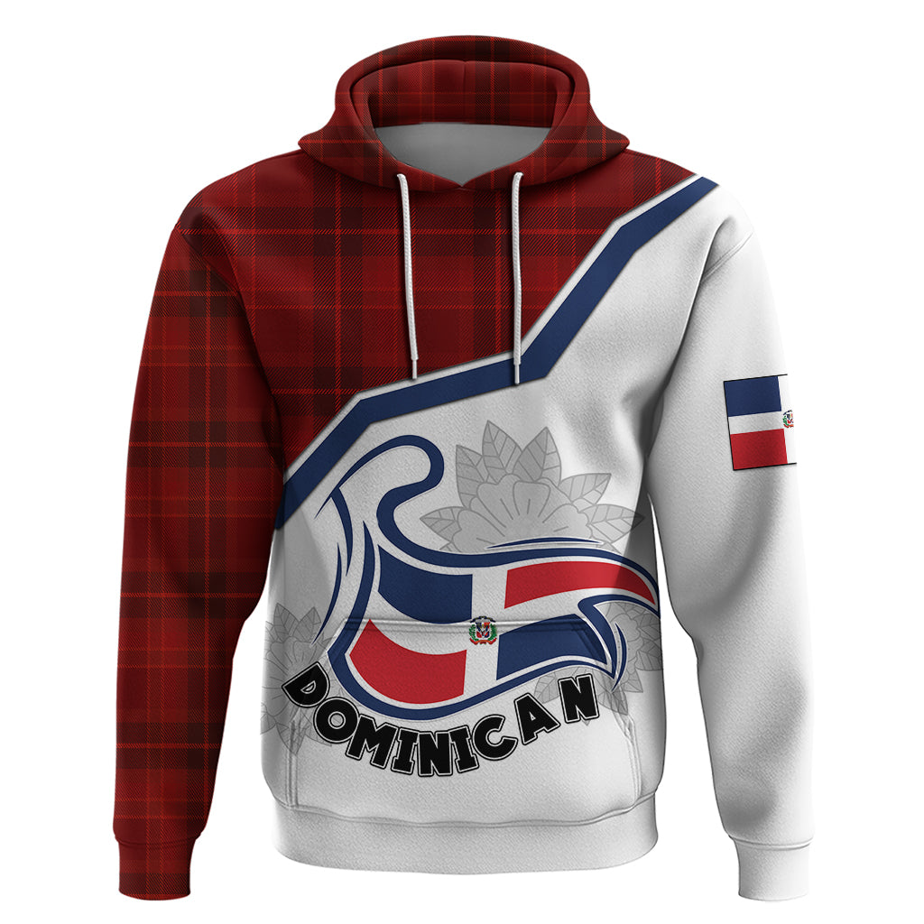 Personlised Dominican Republic Hoodie Dominicana Plaid Pattern Mix Coat Of Arms TS06 - Wonder Print Shop