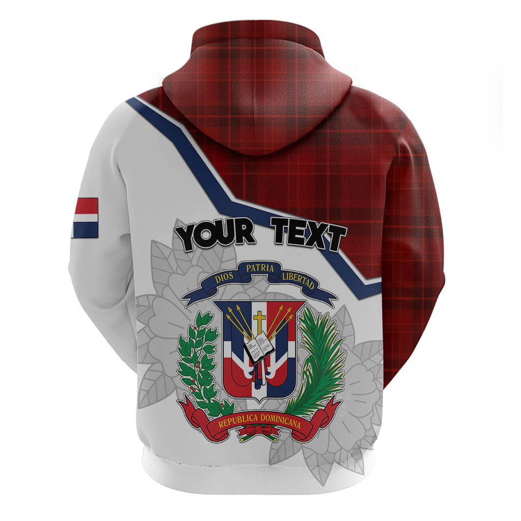 Personlised Dominican Republic Hoodie Dominicana Plaid Pattern Mix Coat Of Arms TS06 - Wonder Print Shop