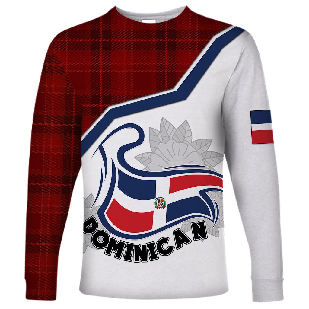 personlised-dominican-republic-long-sleeve-shirt-dominicana-plaid-pattern-mix-coat-of-arms
