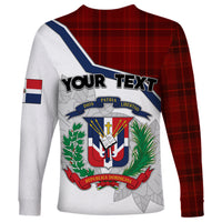 Personlised Dominican Republic Long Sleeve Shirt Dominicana Plaid Pattern Mix Coat Of Arms TS06 - Wonder Print Shop