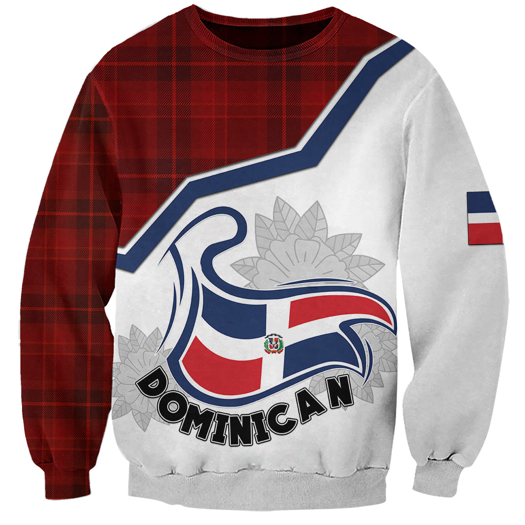 personlised-dominican-republic-sweatshirt-dominicana-plaid-pattern-mix-coat-of-arms