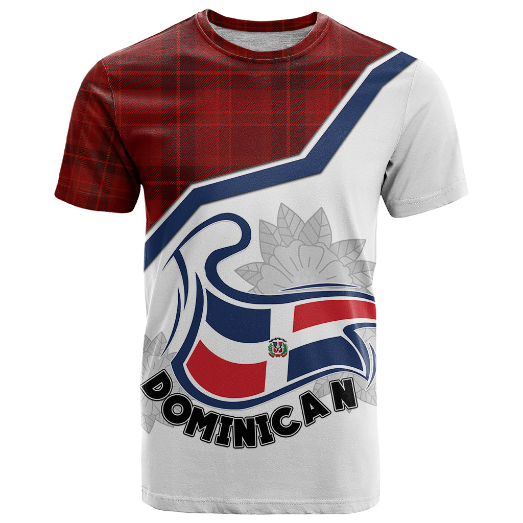 personlised-dominican-republic-t-shirt-dominicana-plaid-pattern-mix-coat-of-arms
