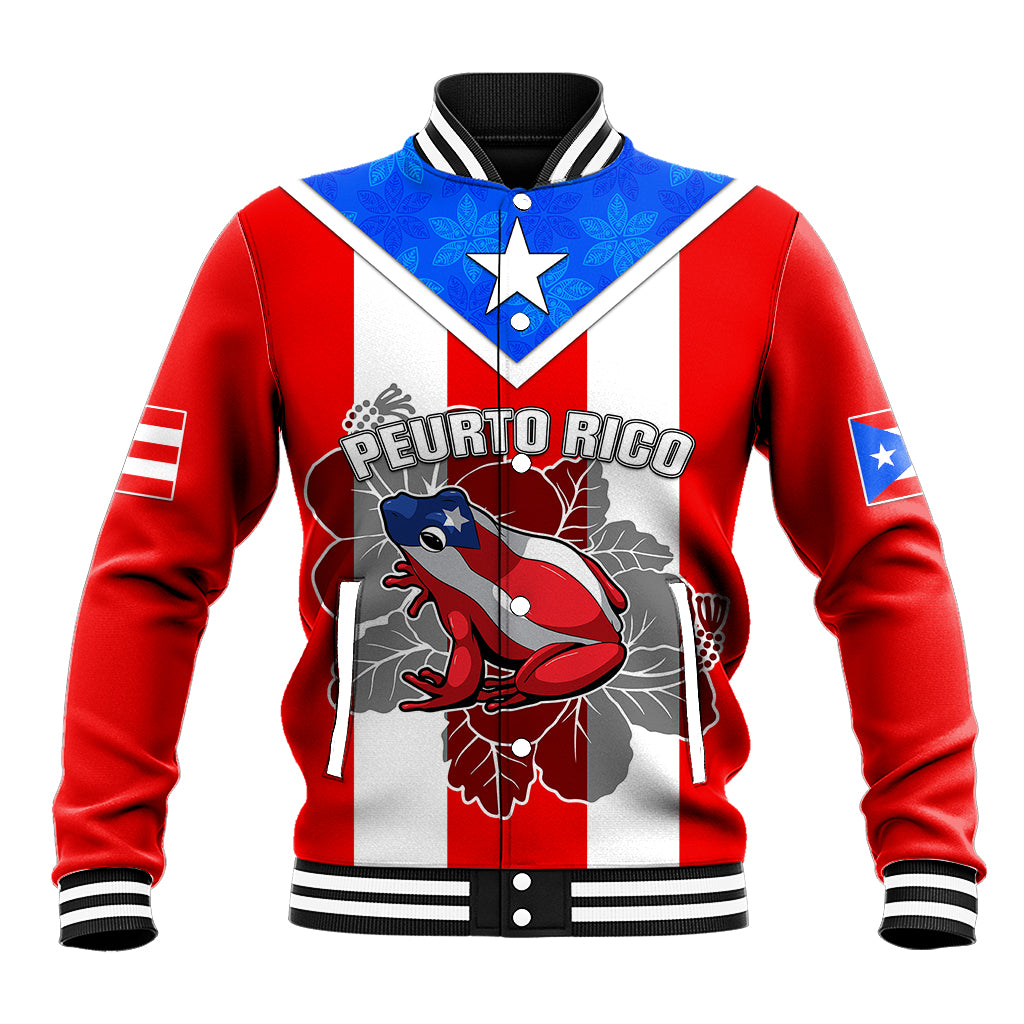 Puerto Rico Baseball Jacket Coqui Frog Mix Flor de Maga TS06 - Wonder Print Shop