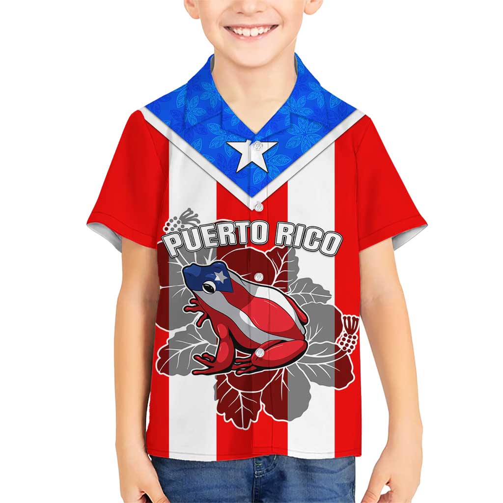 Puerto Rico Hawaiian Shirt Coqui Frog Mix Flor de Maga TS06