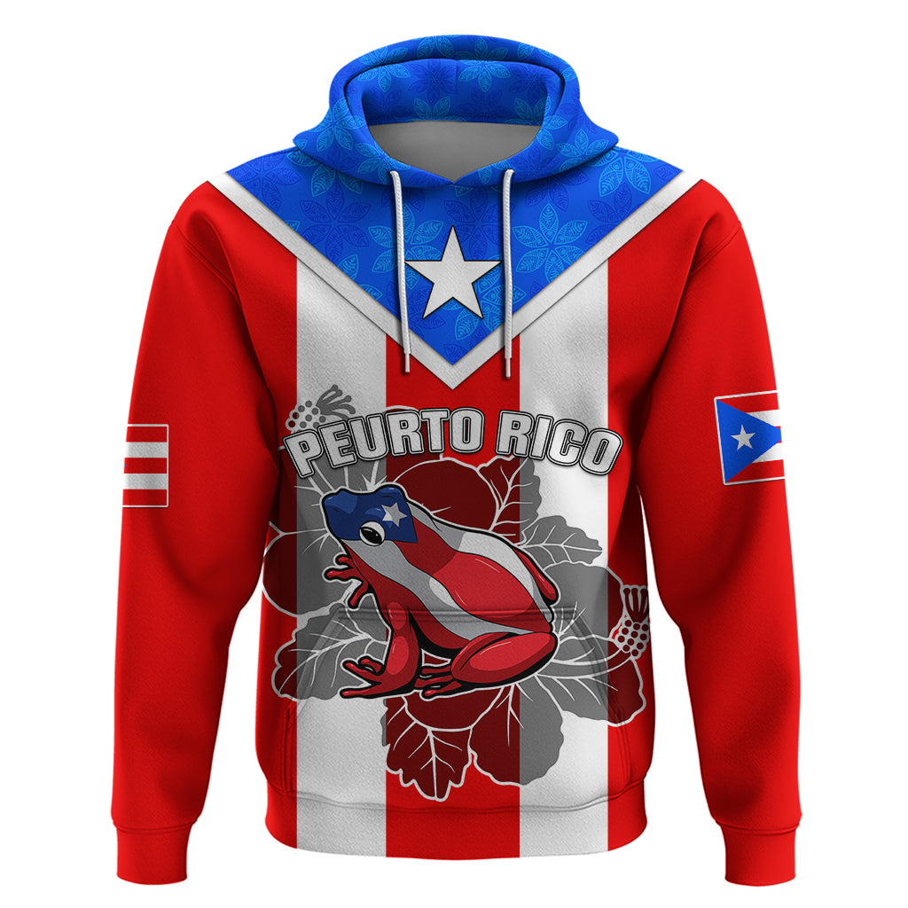 Puerto Rico Hoodie Coqui Frog Mix Flor de Maga TS06 - Wonder Print Shop