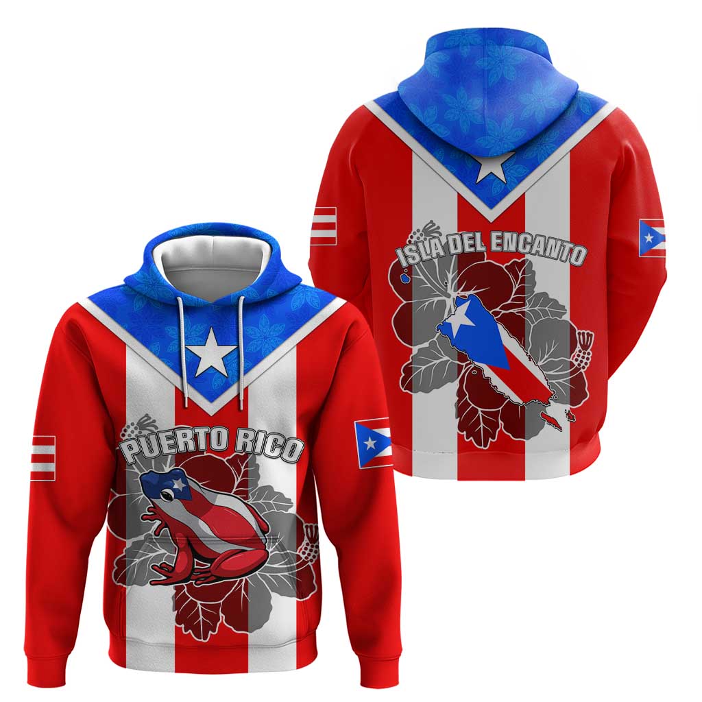 Puerto Rico Hoodie Coqui Frog Mix Flor de Maga TS06