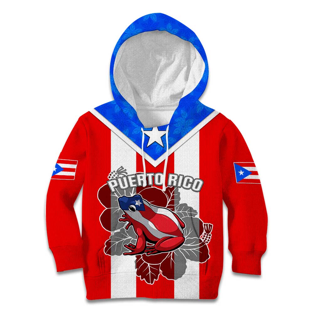 Puerto Rico Kid Hoodie Coqui Frog Mix Flor de Maga TS06