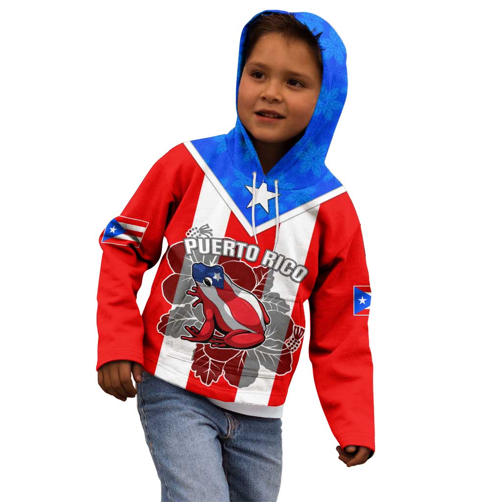 Puerto Rico Kid Hoodie Coqui Frog Mix Flor de Maga TS06