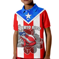 Puerto Rico Kid Polo Shirt Coqui Frog Mix Flor de Maga TS06