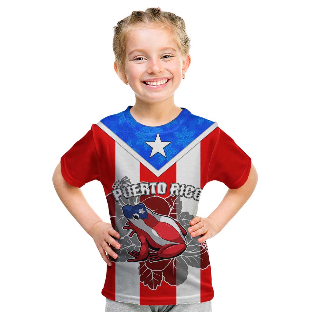 Puerto Rico Kid T Shirt Coqui Frog Mix Flor de Maga TS06