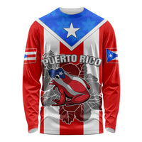 Puerto Rico Long Sleeve Shirt Coqui Frog Mix Flor de Maga TS06