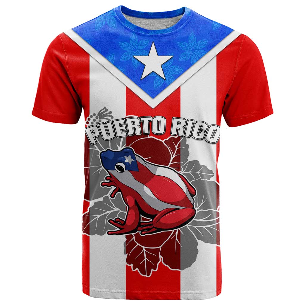 Puerto Rico T Shirt Coqui Frog Mix Flor de Maga TS06