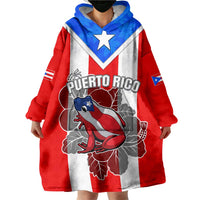 Puerto Rico Wearable Blanket Hoodie Coqui Frog Mix Flor de Maga TS06