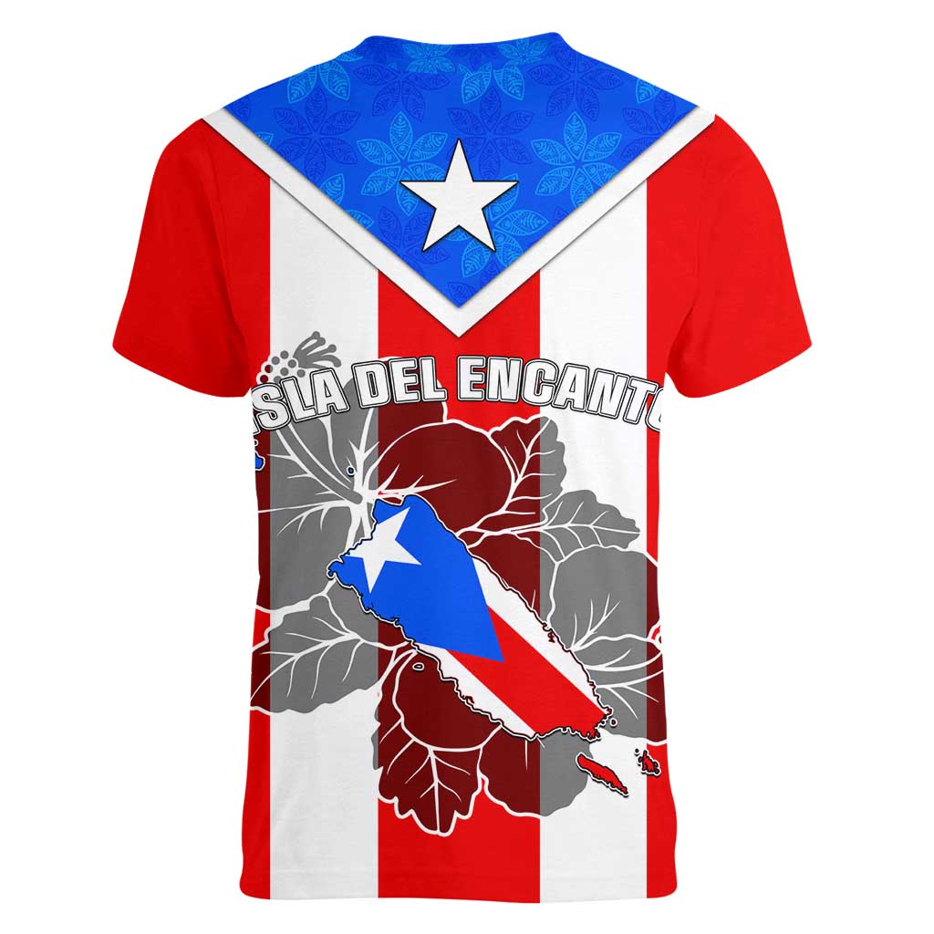 Puerto Rico Women V Neck T Shirt Coqui Frog Mix Flor de Maga TS06