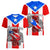 Puerto Rico Women V Neck T Shirt Coqui Frog Mix Flor de Maga TS06 - Wonder Print Shop