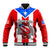 Custom Puerto Rico Baseball Jacket Coqui Frog Mix Flor de Maga TS06 - Wonder Print Shop