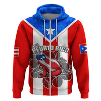 Custom Puerto Rico Hoodie Coqui Frog Mix Flor de Maga TS06 - Wonder Print Shop
