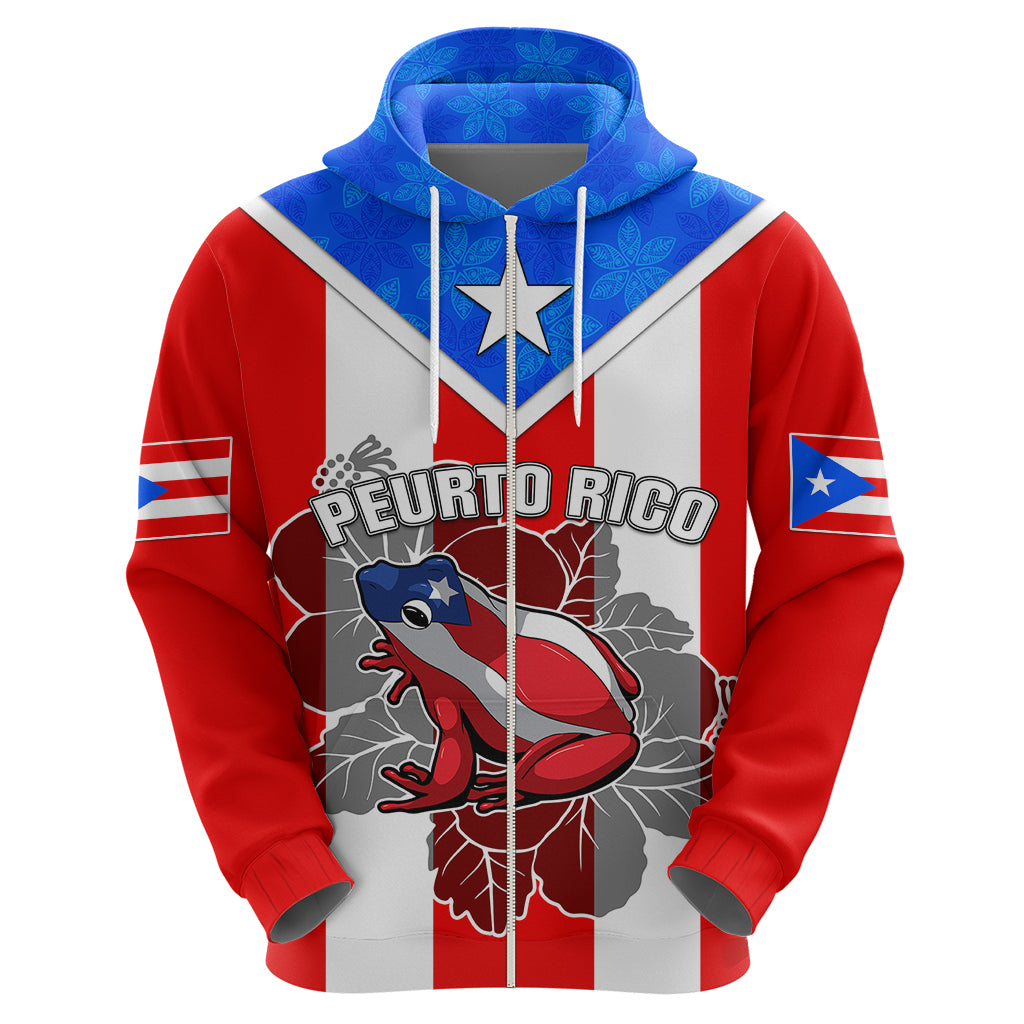 Custom Puerto Rico Hoodie Coqui Frog Mix Flor de Maga TS06 - Wonder Print Shop
