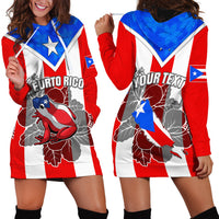Custom Puerto Rico Hoodie Dress Coqui Frog Mix Flor de Maga TS06 - Wonder Print Shop