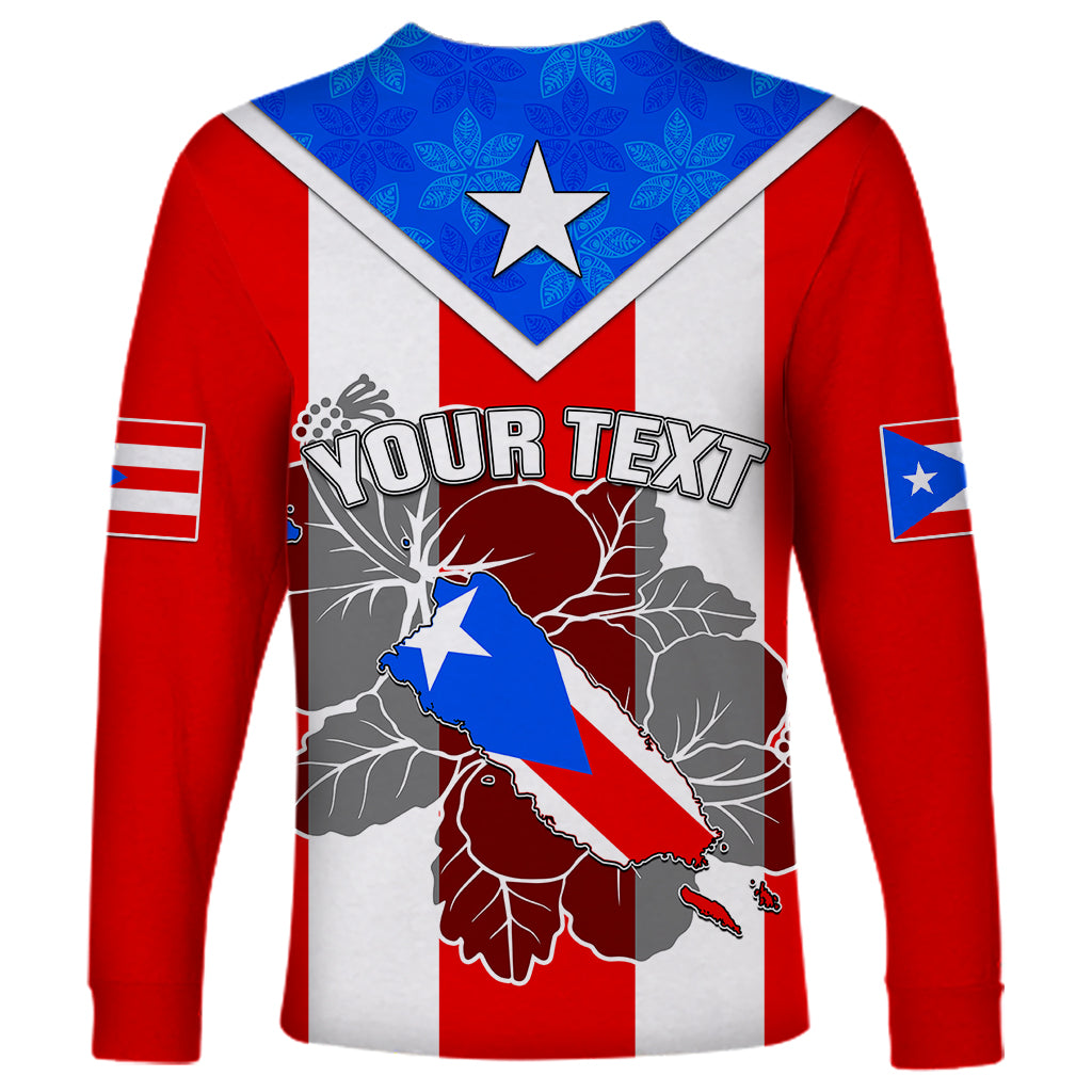 Custom Puerto Rico Long Sleeve Shirt Coqui Frog Mix Flor de Maga TS06 - Wonder Print Shop