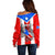 Custom Puerto Rico Off Shoulder Sweater Coqui Frog Mix Flor de Maga TS06 - Wonder Print Shop