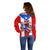 Custom Puerto Rico Off Shoulder Sweater Coqui Frog Mix Flor de Maga TS06 - Wonder Print Shop