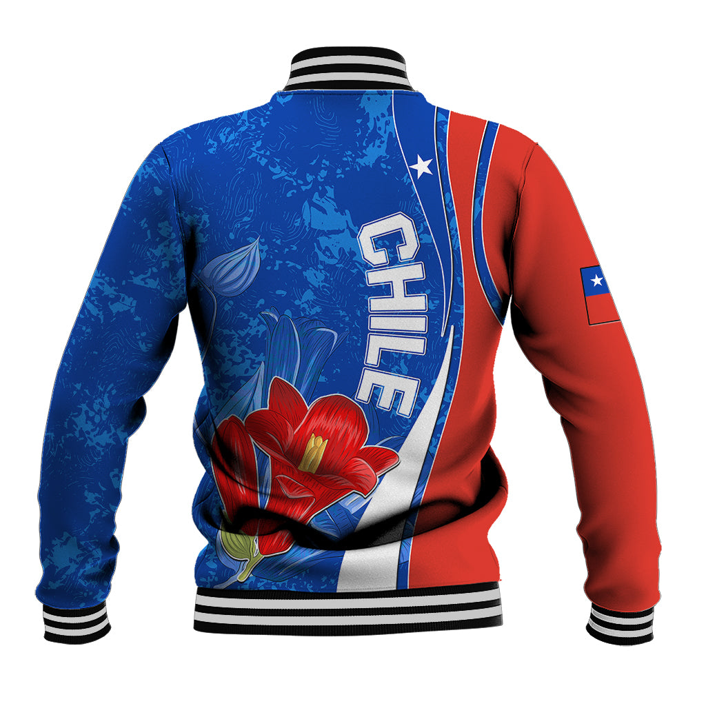 Chile Baseball Jacket Copihue With Flag TS06 - Wonder Print Shop