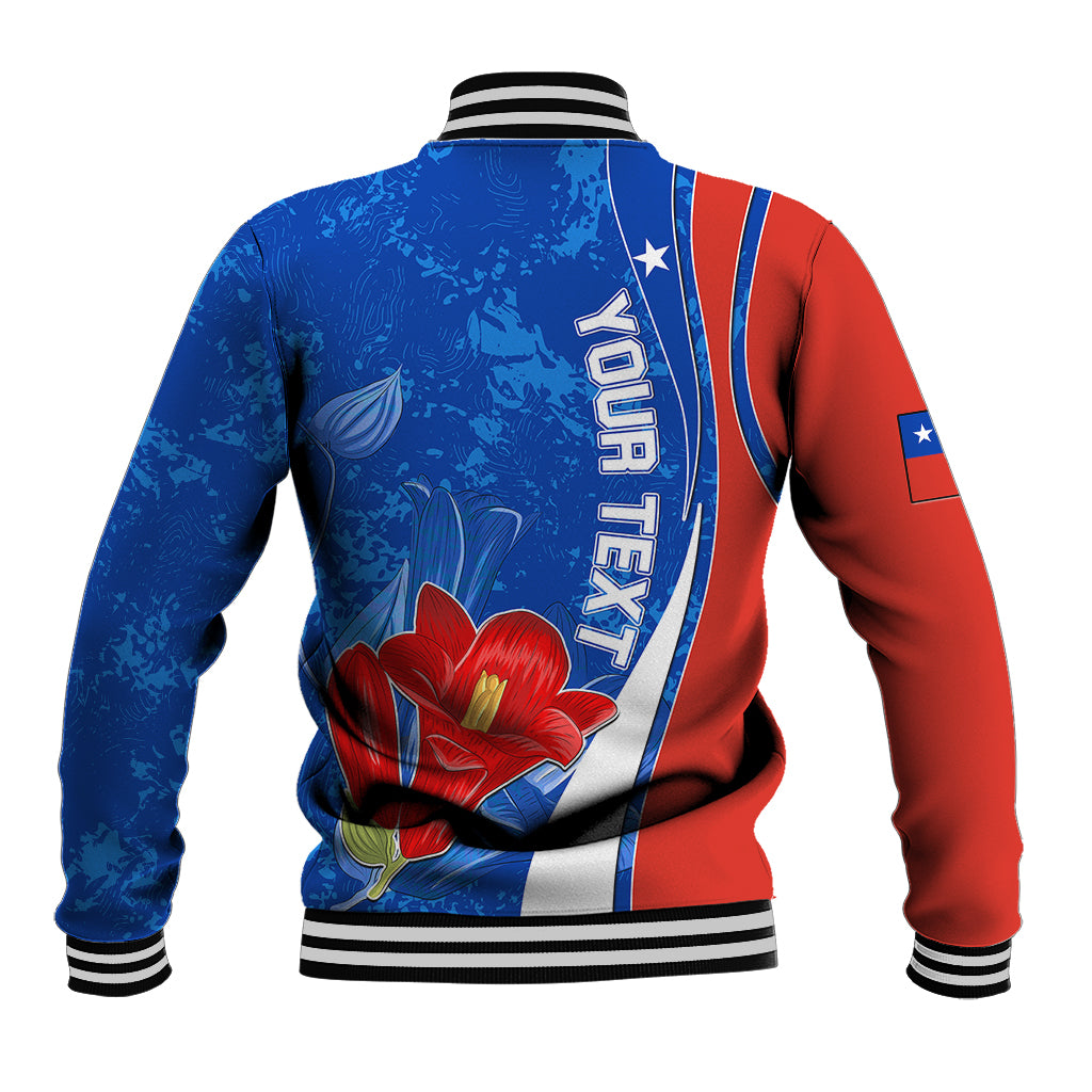 Custom Chile Baseball Jacket Copihue With Flag TS06 - Wonder Print Shop