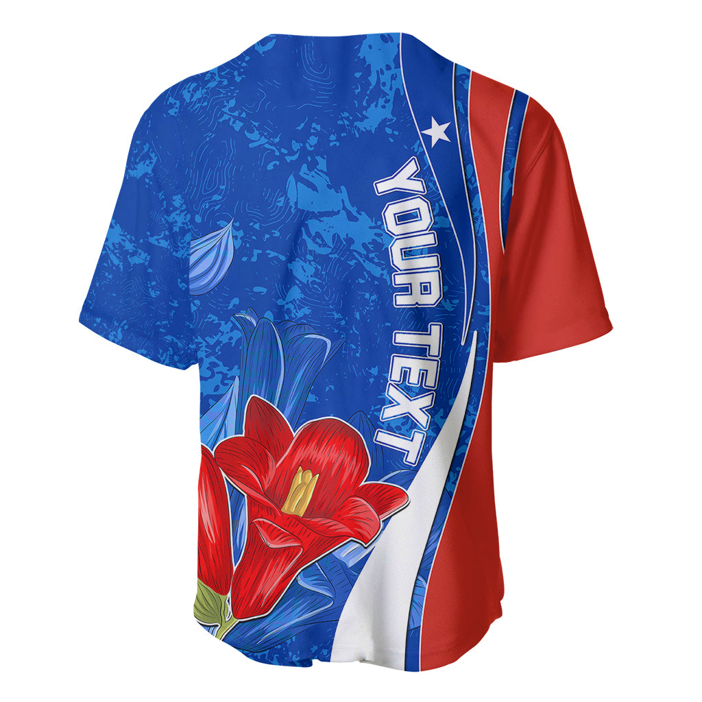 Custom Chile Baseball Jersey Copihue With Flag TS06 - Wonder Print Shop