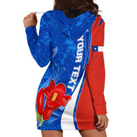 Custom Chile Hoodie Dress Copihue With Flag TS06 - Wonder Print Shop