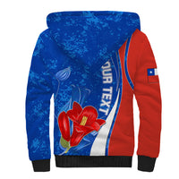Custom Chile Sherpa Hoodie Copihue With Flag TS06 - Wonder Print Shop
