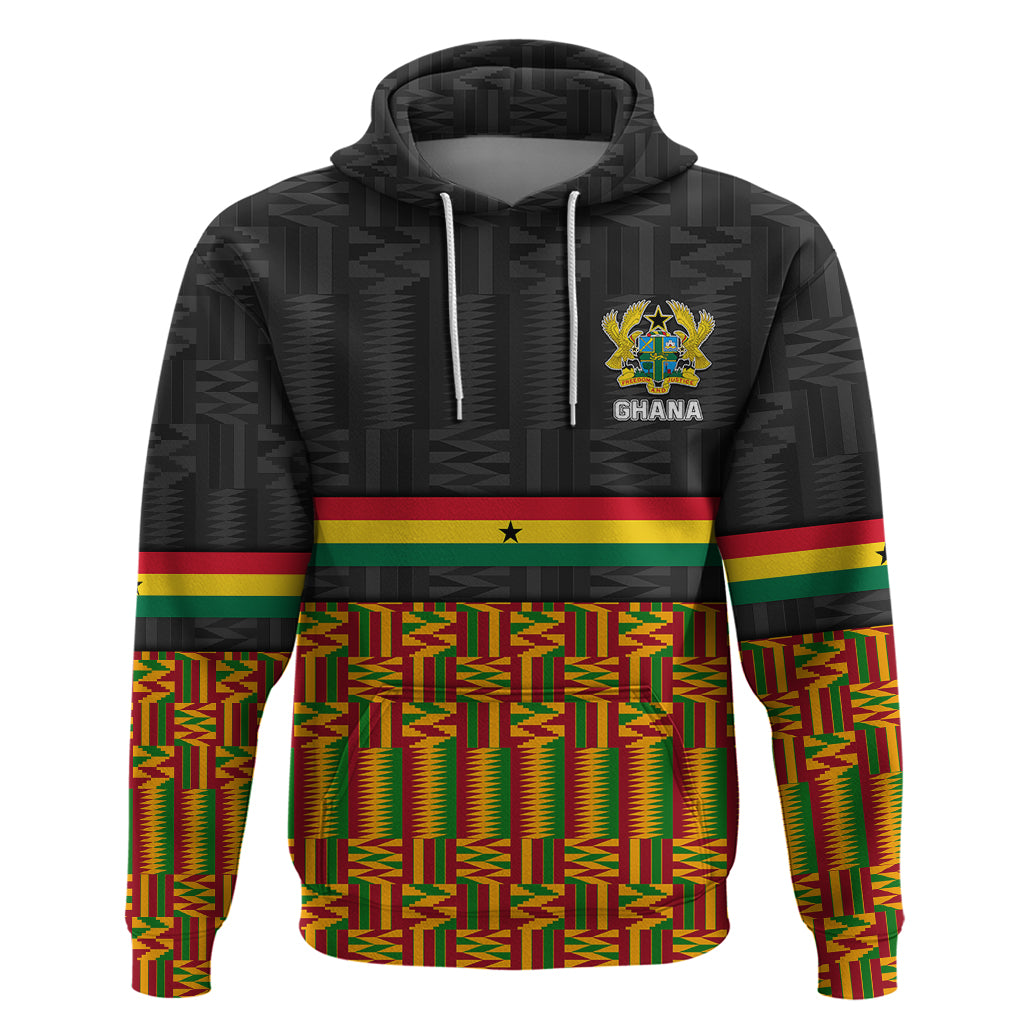 Ghana Hoodie Kente Pattern With Coat Of Arms TS06 - Wonder Print Shop