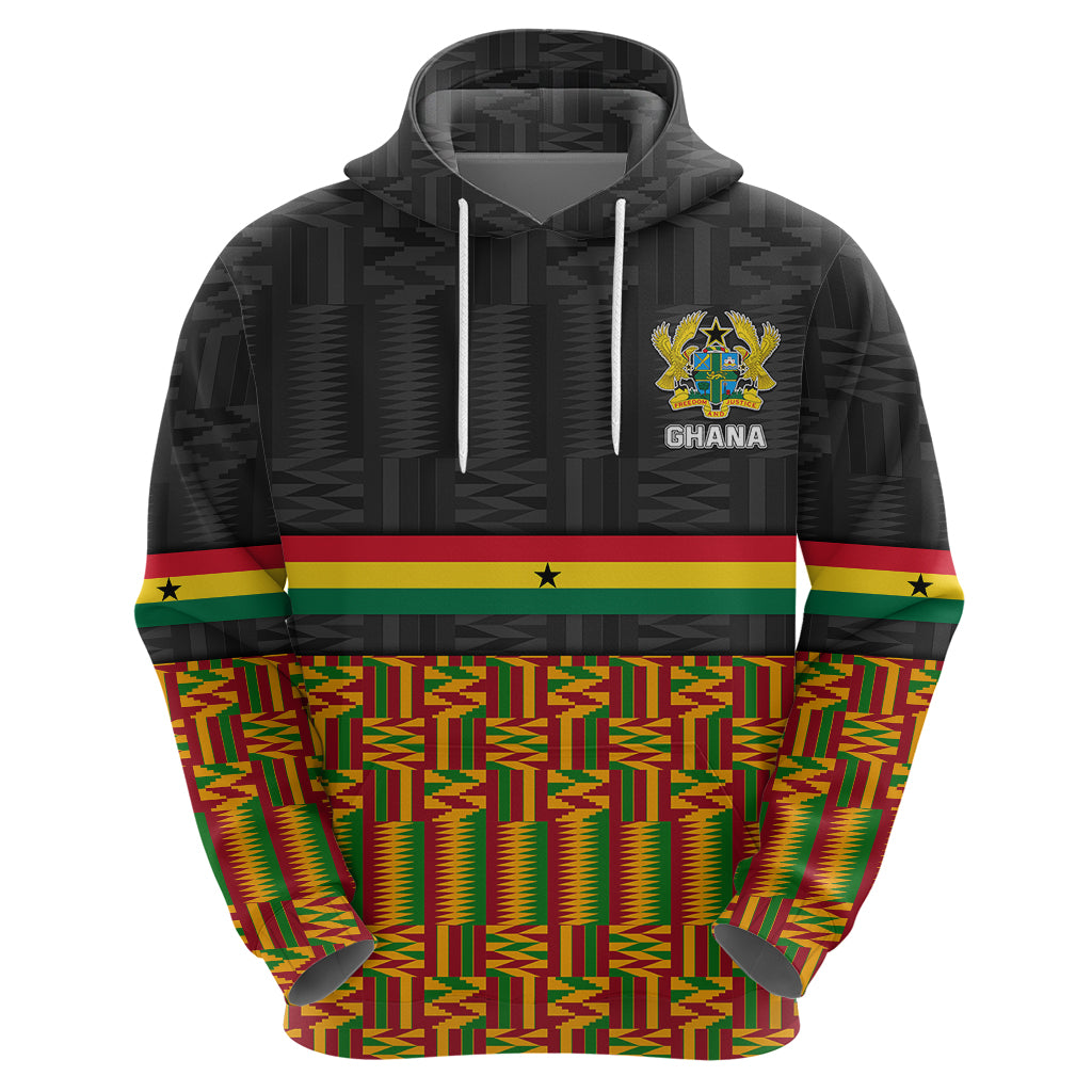 Ghana Hoodie Kente Pattern With Coat Of Arms TS06 - Wonder Print Shop