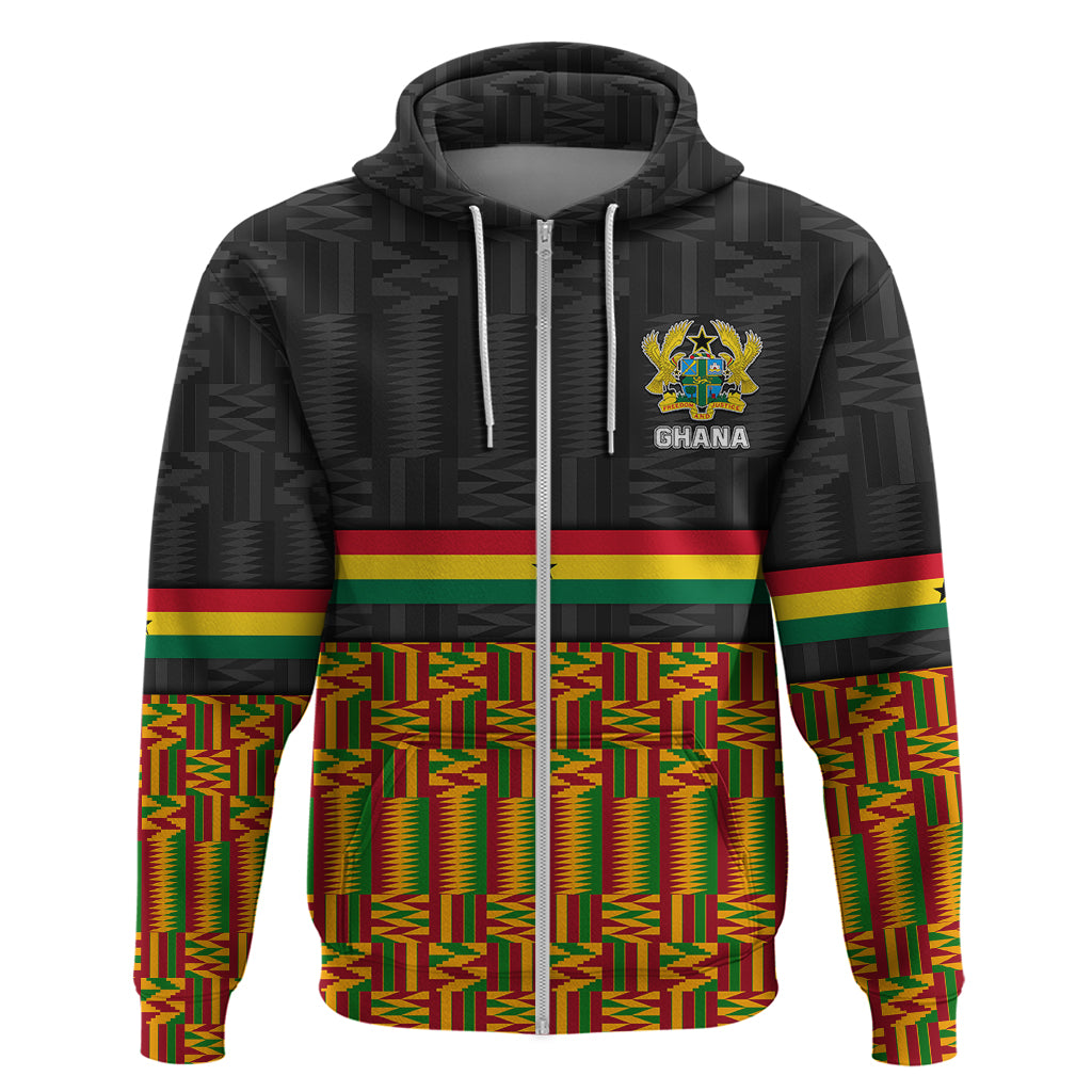 Custom Ghana Hoodie Kente Pattern With Coat Of Arms TS06 - Wonder Print Shop