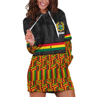 Custom Ghana Hoodie Dress Kente Pattern With Coat Of Arms TS06 - Wonder Print Shop