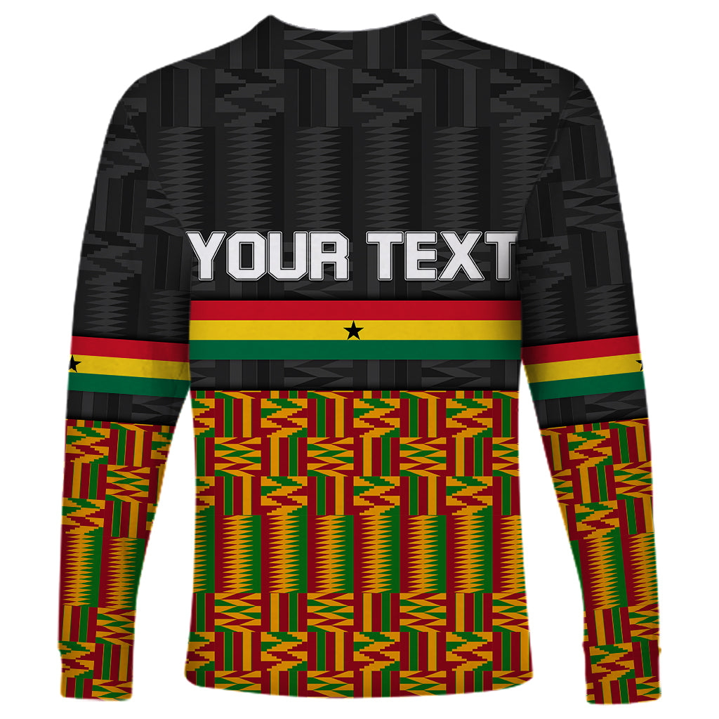 Custom Ghana Long Sleeve Shirt Kente Pattern With Coat Of Arms TS06 - Wonder Print Shop
