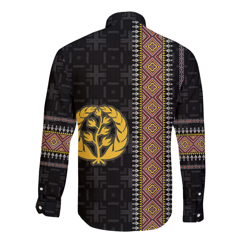 Eritrea Long Sleeve Button Shirt Habesha With African Pattern TS06 - Wonder Print Shop