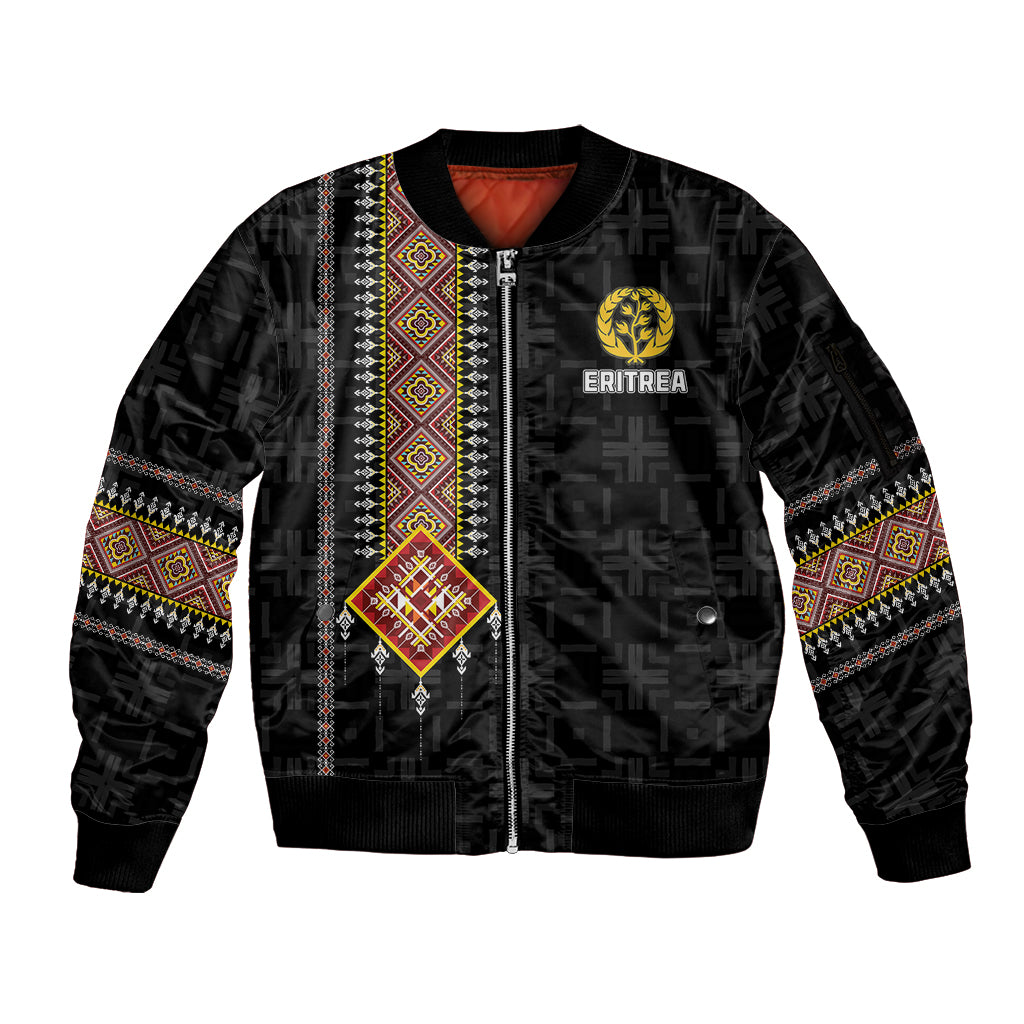 Eritrea Sleeve Zip Bomber Jacket Habesha With African Pattern TS06 - Wonder Print Shop