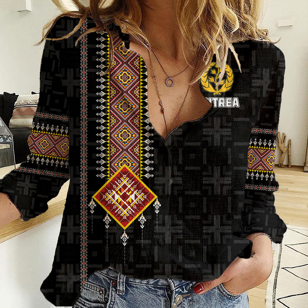 Eritrea Women Casual Shirt Habesha With African Pattern TS06 - Wonder Print Shop