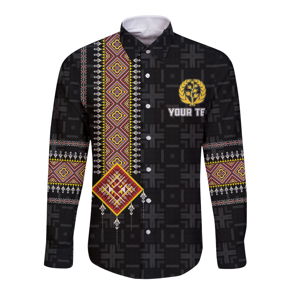 Custom Eritrea Long Sleeve Button Shirt Habesha With African Pattern TS06 - Wonder Print Shop