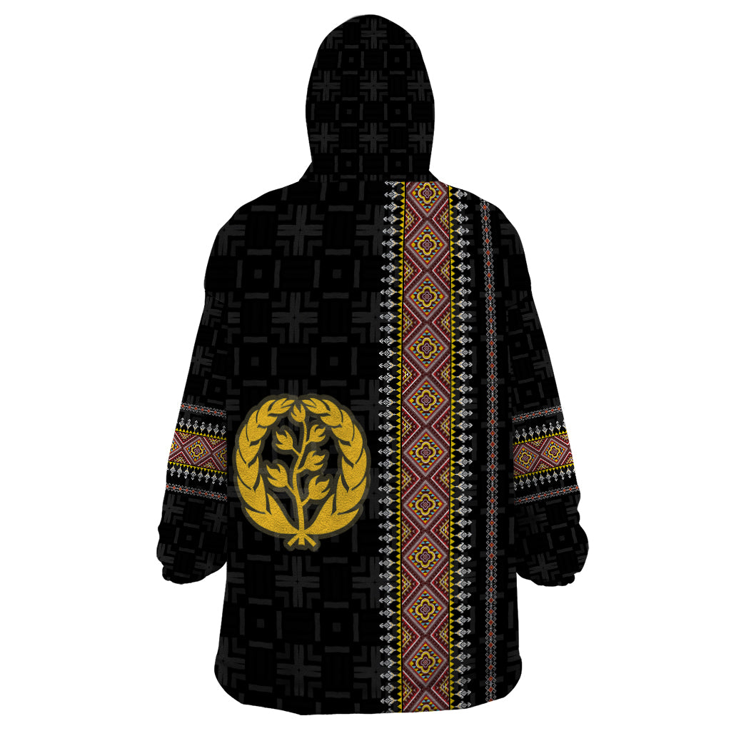 Custom Eritrea Wearable Blanket Hoodie Habesha With African Pattern TS06 - Wonder Print Shop