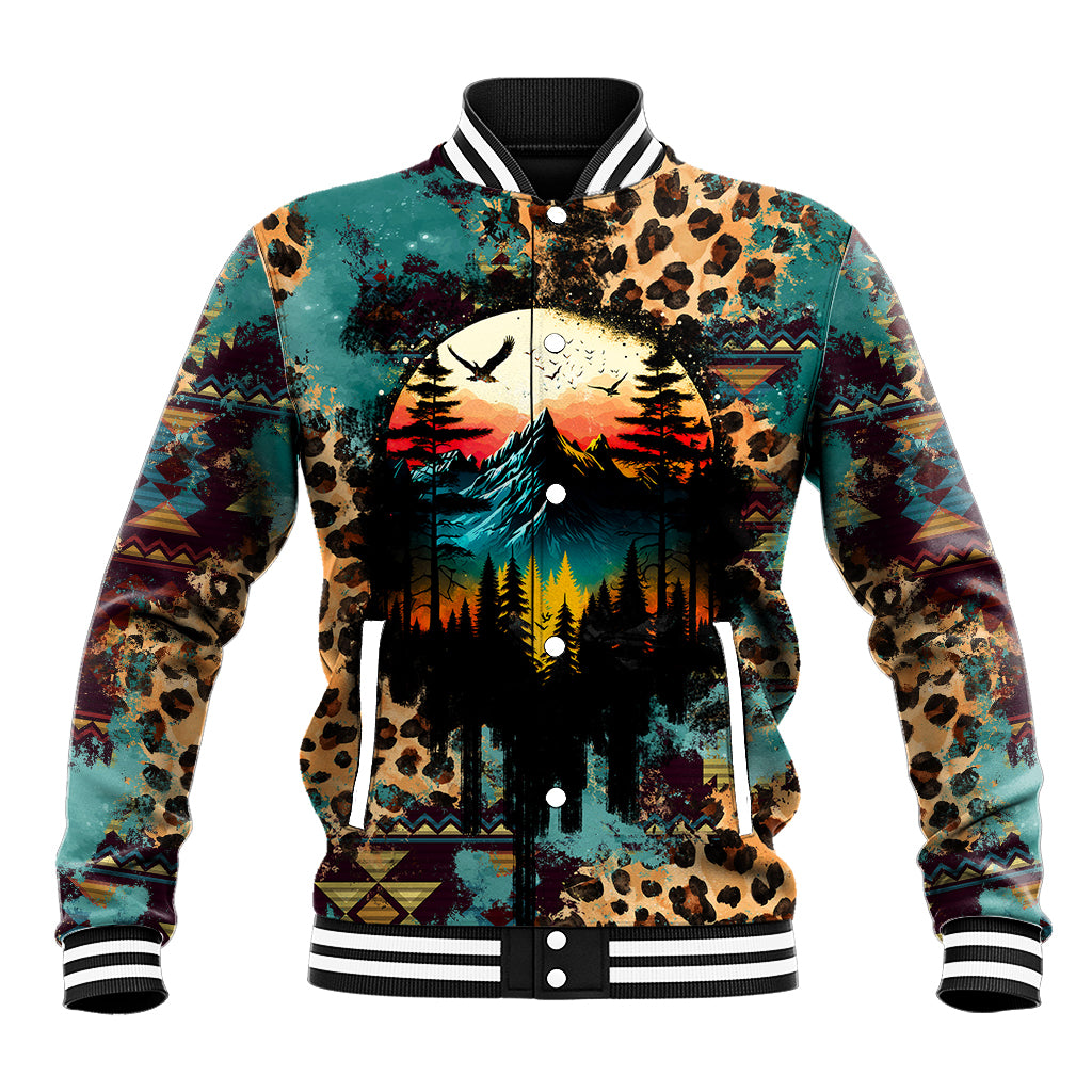 Country Girl Baseball Jacket Play Me Some Mountain Music with Leoppard Pattern TS07 - Wonder Print Shop