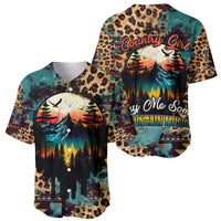 Country Girl Baseball Jersey Play Me Some Mountain Music with Leoppard Pattern TS07 - Wonder Print Shop